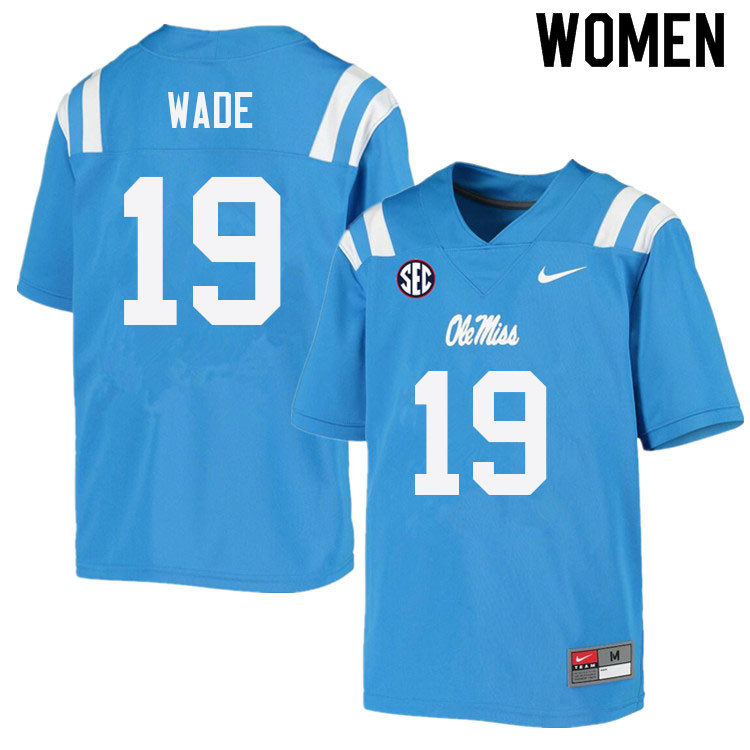 Dayton Wade Ole Miss Rebels NCAA Women's Powder Blue #19 Stitched Limited College Football Jersey OCC5358BY